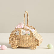 Handwoven Car Shaped Basket with Handle – Easter Gift Basket, Kids Toy & Nursery Storage Organizer-cc-092001