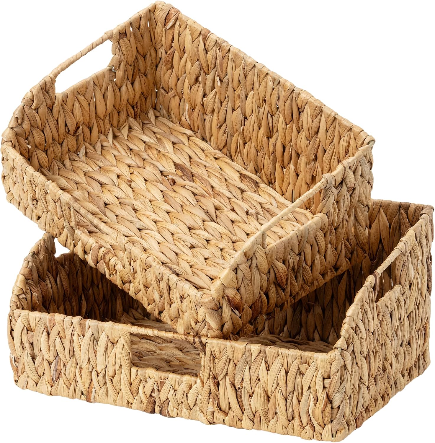 Water Hyacinth Pantry Baskets - Set of 2