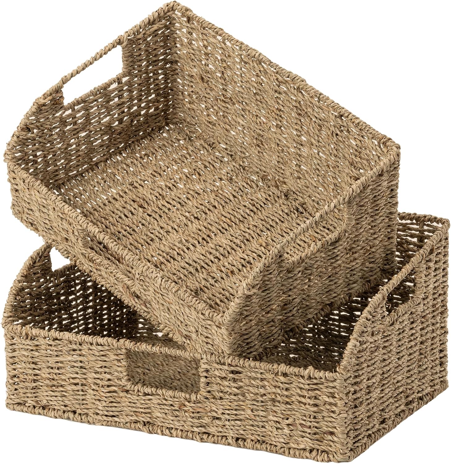 Water Hyacinth Pantry Baskets - Set of 2