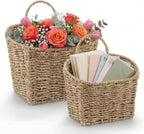 Set of 2 Wicker Hanging Baskets for Organizing