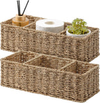 Water Hyacinth Toilet Tank Baskets - Set of 2
