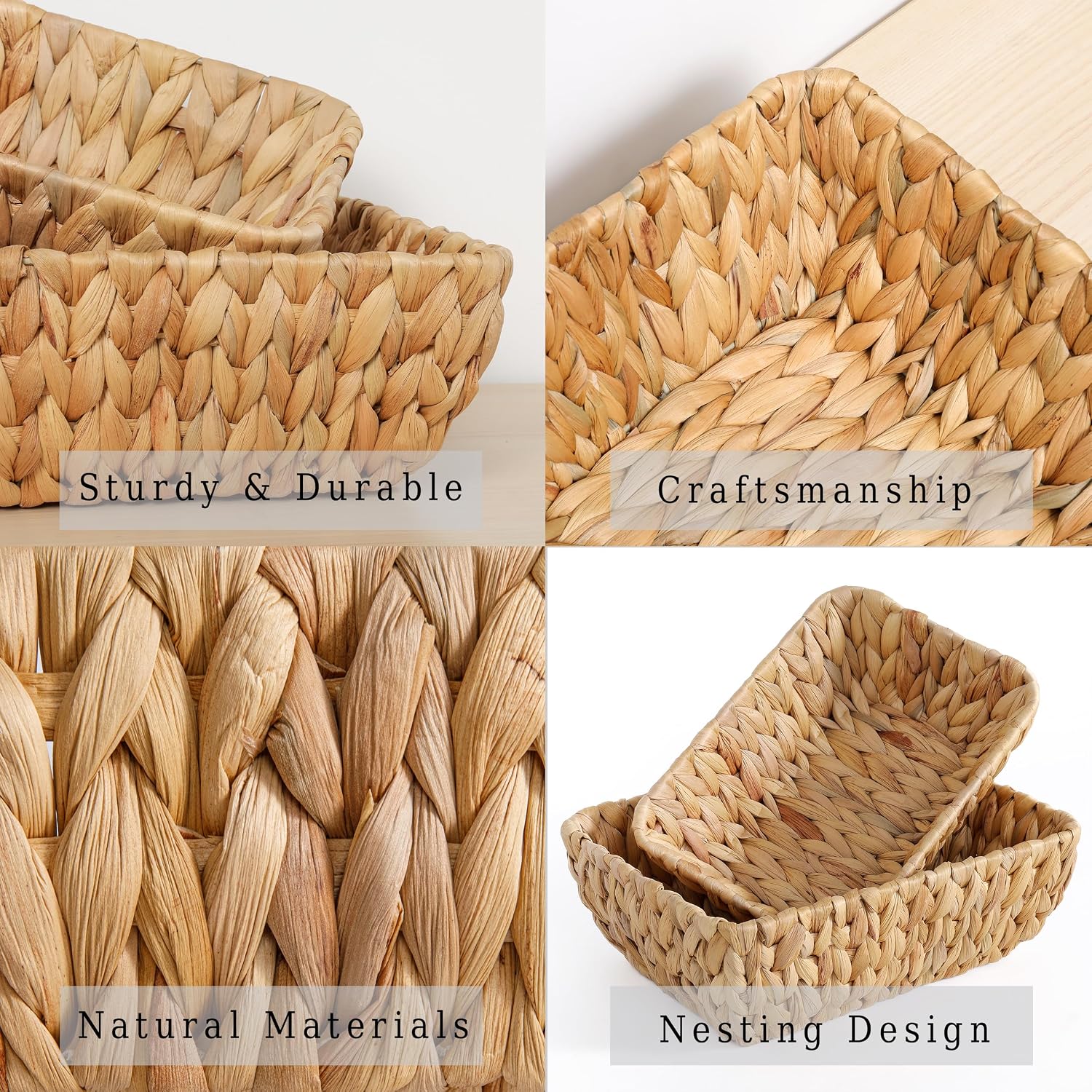 Small Wicker Countertop Baskets - Set of 2