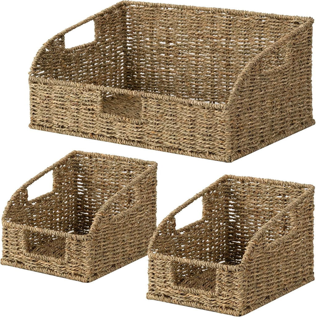 Water Hyacinth Pantry Baskets - Set of 2