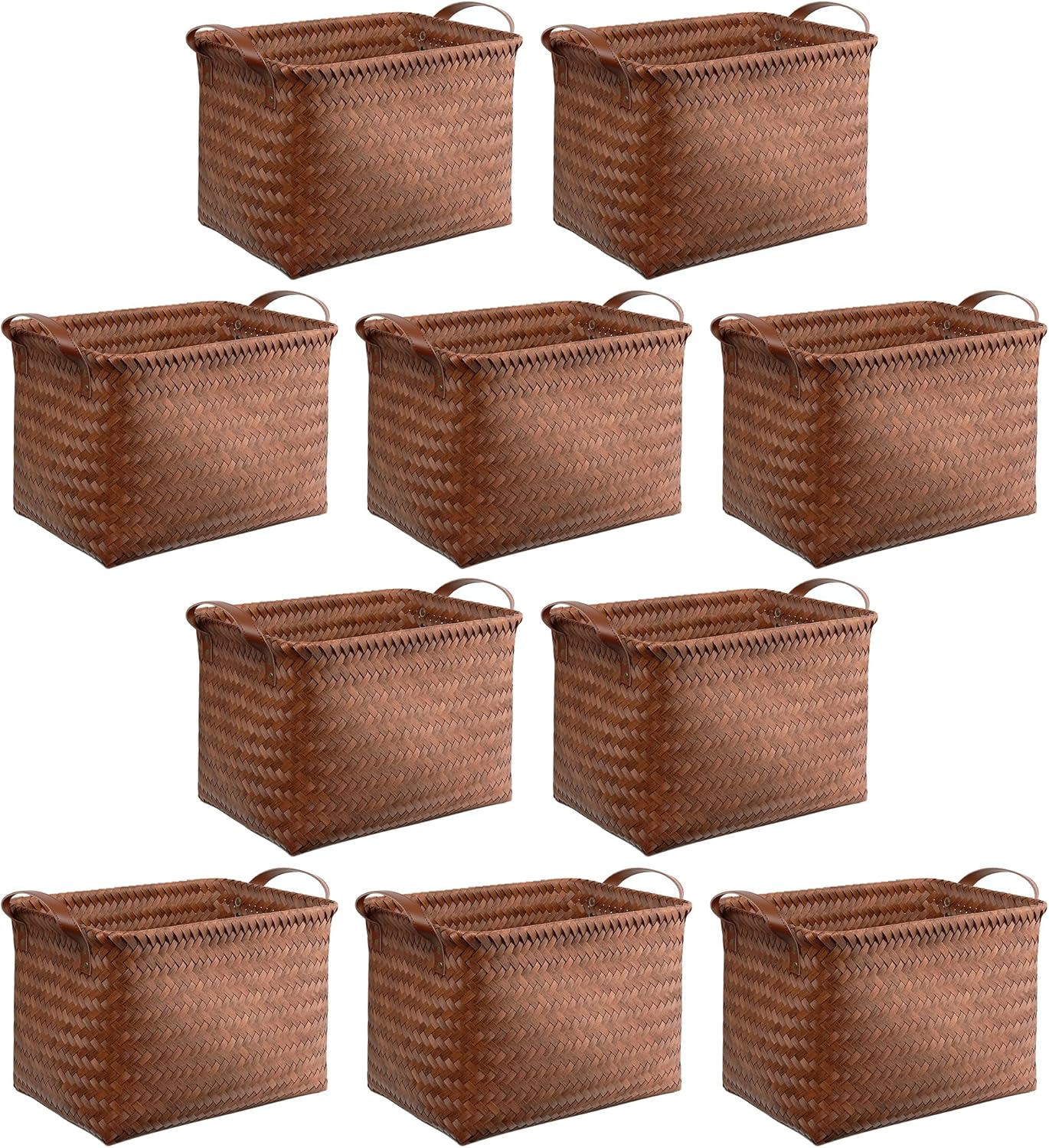 Large Handwoven Laundry Baskets - Set of 4