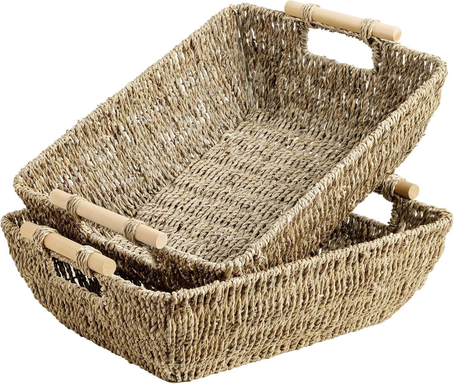 Large Water Hyacinth Storage Baskets - Set of 2