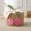 Cherry Woven Storage Basket, Cute Round Organizer Bin for Desk, Nursery, Bedroom & Kids Room-cc-091812