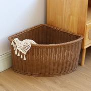 Woven Open Front Storage Basket – Decorative Organizer Bin for Shelves, Closet, Bathroom, Bedroom & Living Room-cc-091713