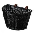 Hand-woven rattan front bicycle basket-sturdy and attractive