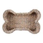 Cesta de almacenamiento decorativa tejida de algas marinas en forma de hueso