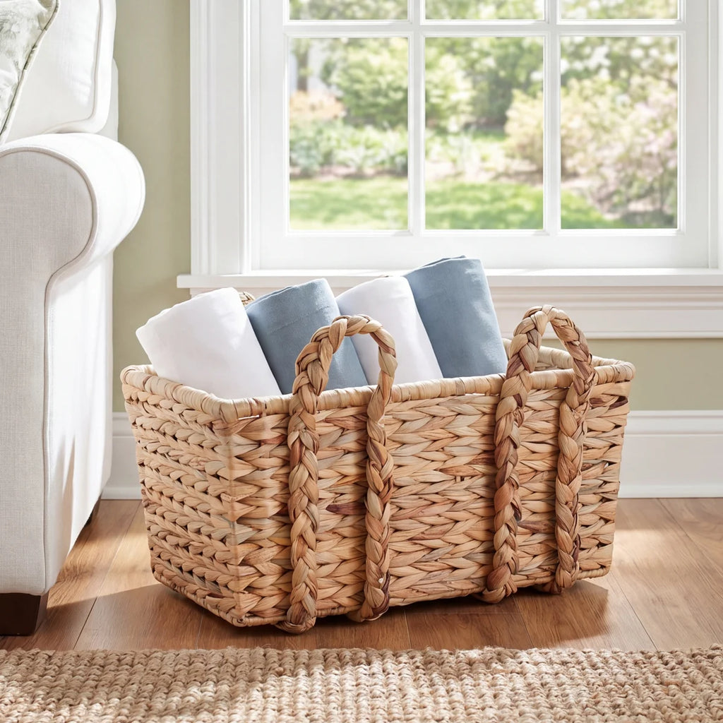 Cesta Garfield de mimbre hecha a mano, elegante y pr�ctica