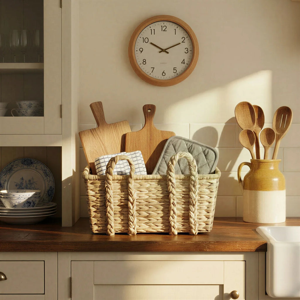 Cesta Garfield de mimbre hecha a mano, elegante y pr�ctica
