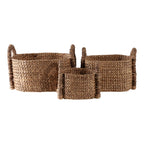 Cesta decorativa tejida ovalada con asas - Almacenamiento dom�stico multiusos y