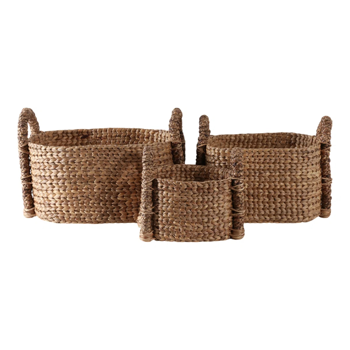 Cesta decorativa tejida ovalada con asas - Almacenamiento dom�stico multiusos y