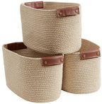 Cesta decorativa rectangular de tela para almacenamiento (juego de 3)