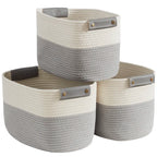 Cesta decorativa rectangular de tela para almacenamiento (juego de 3)