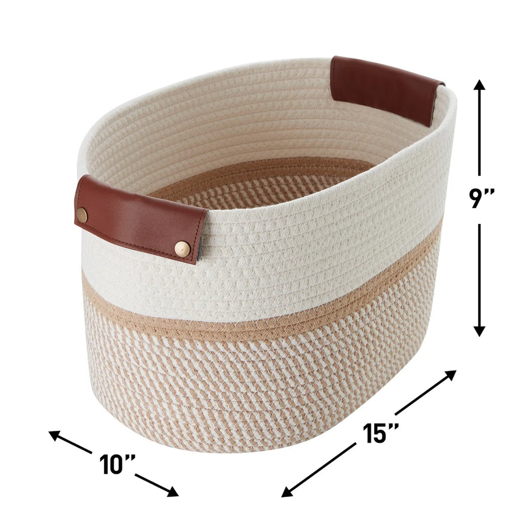 Cesta decorativa rectangular de tela para almacenamiento (juego de 3)