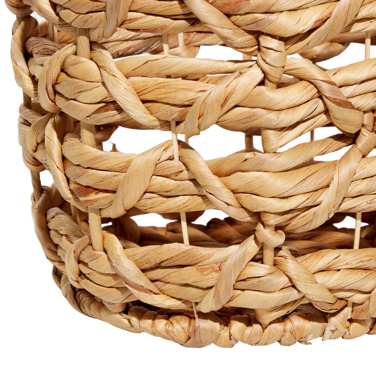 Handcrafted brown seagrass storage basket with handles - 3-piece set