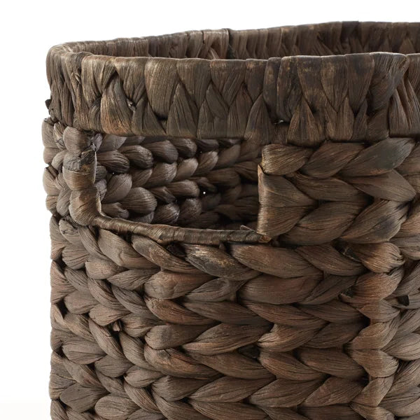 Hand-woven natural magazine basket
