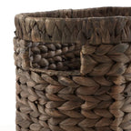 Hand-woven natural magazine basket