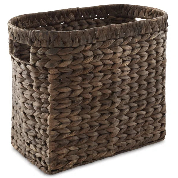 Hand-woven natural magazine basket