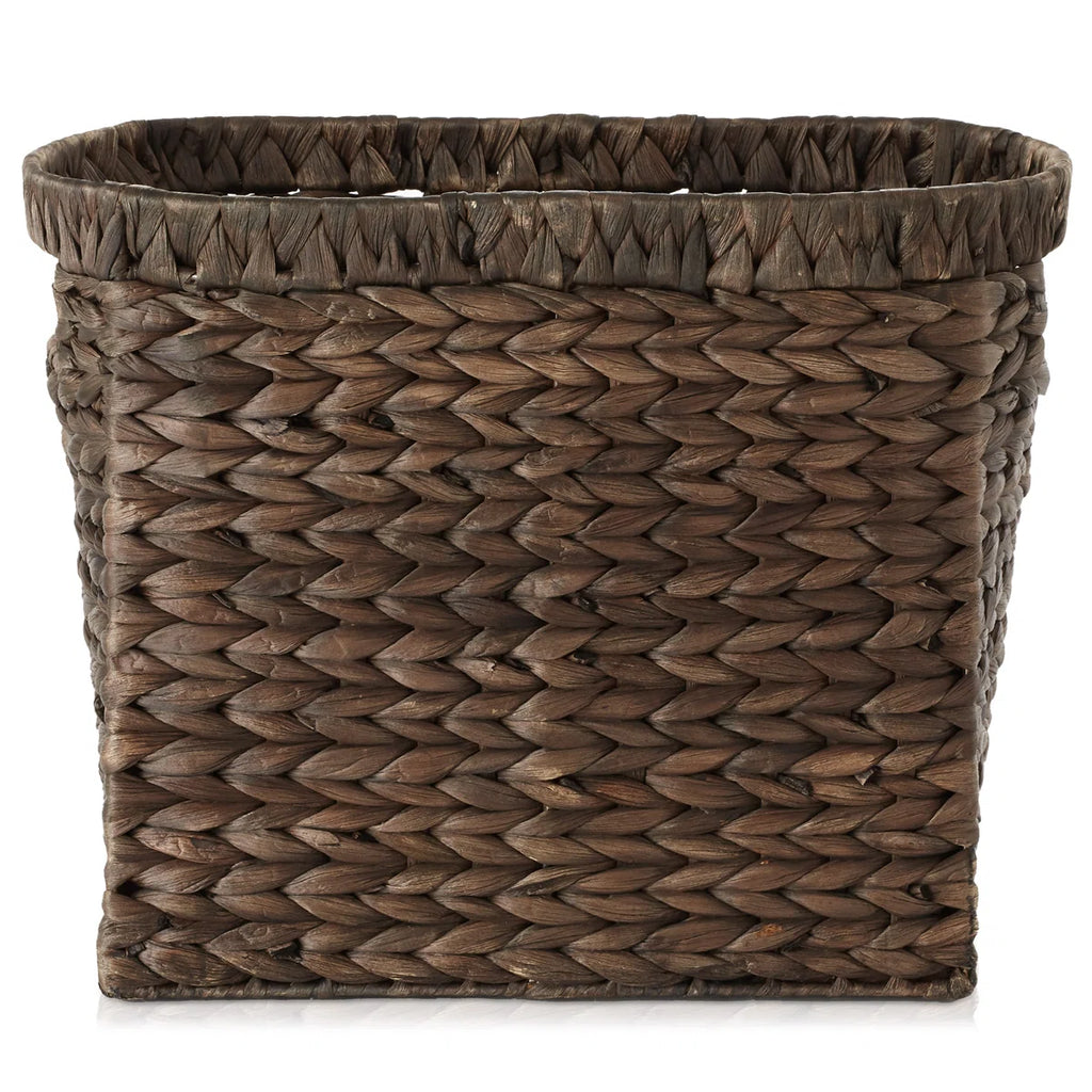 Hand-woven natural magazine basket