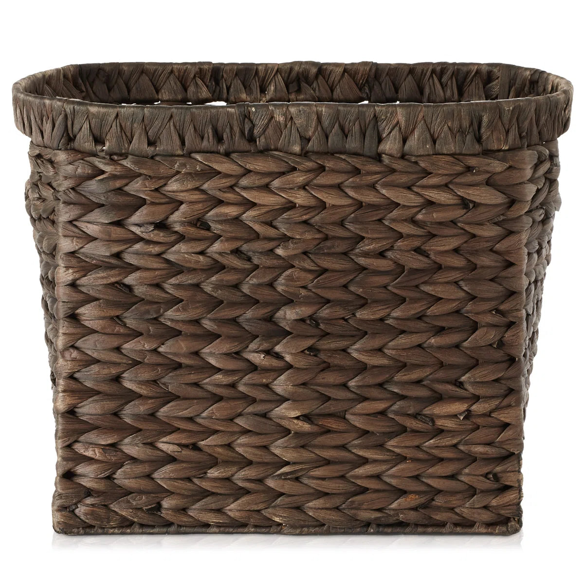 Hand-woven natural magazine basket