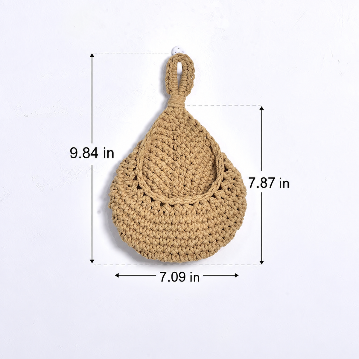 Handwoven Hanging Wall Basket – Boho Woven Planter & Decorative Storage Basket for Flowers, Plants and Home Decor-cc-091806