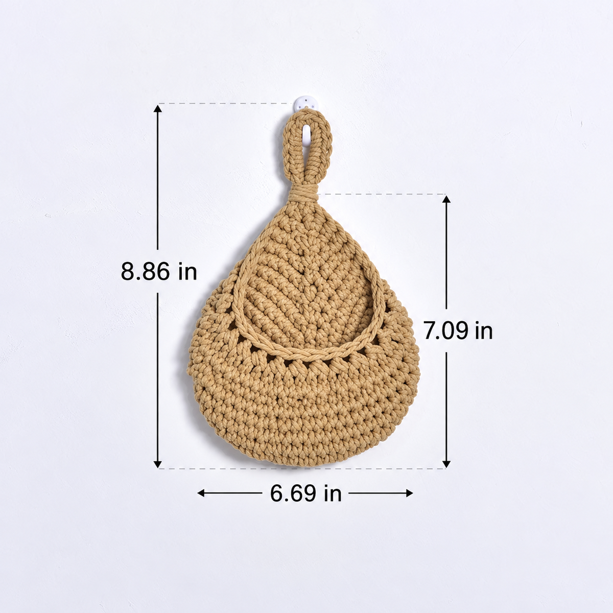 Handwoven Hanging Wall Basket – Boho Woven Planter & Decorative Storage Basket for Flowers, Plants and Home Decor-cc-091806