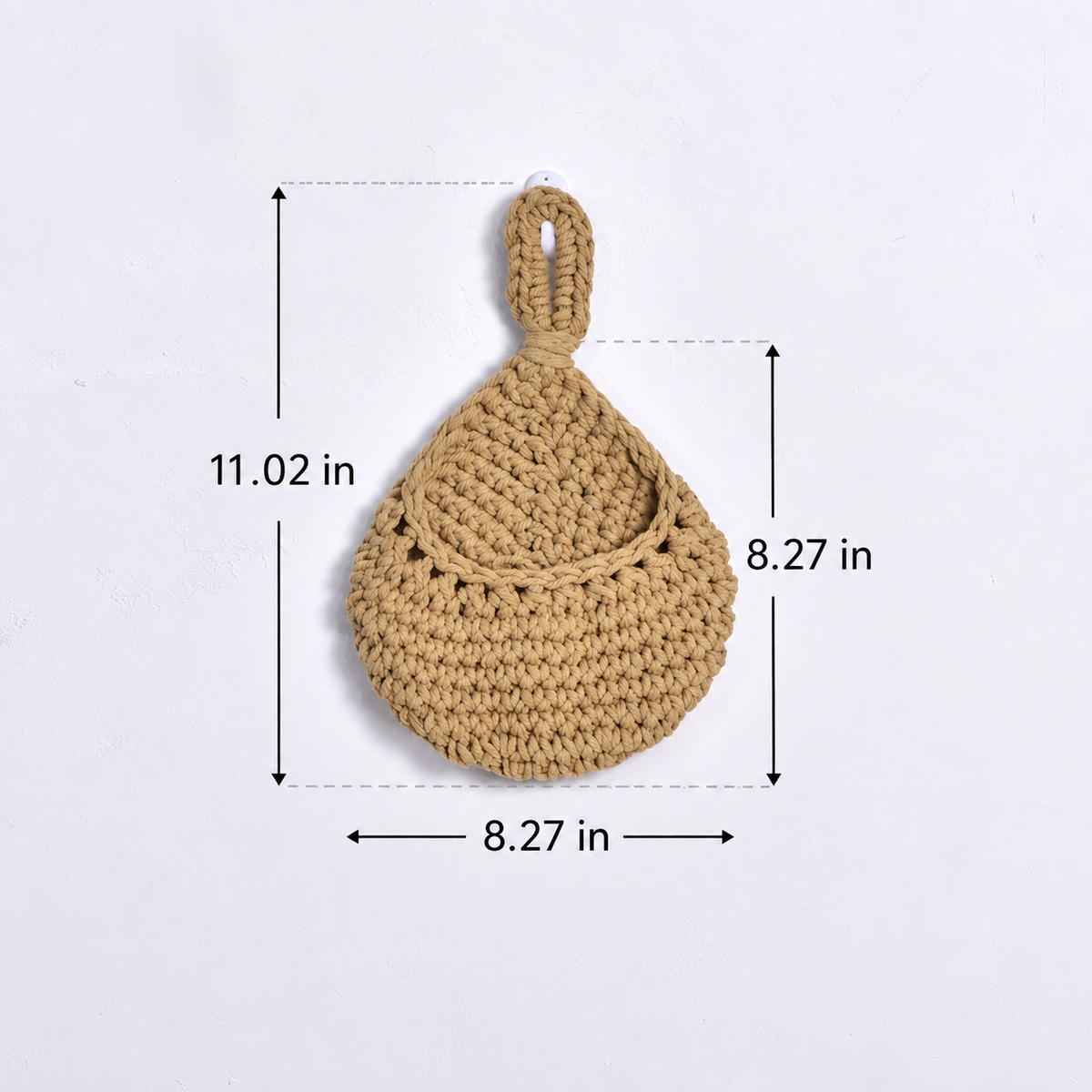 Handwoven Hanging Wall Basket – Boho Woven Planter & Decorative Storage Basket for Flowers, Plants and Home Decor-cc-091806