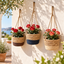 Woven Hanging Planter Basket with Rope – Boho Plant Holder for Indoor Plants, Flowers & Home Decor-cc-092406
