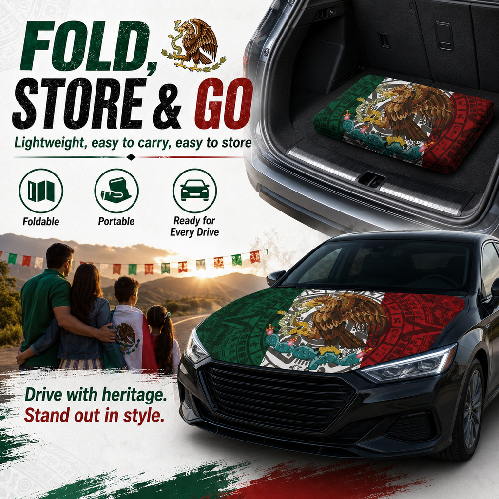 Mexican Flag Aztec Hood Cover