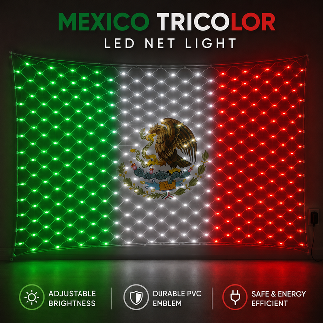 Luces LED de bandera tricolor de M�xico Hover Image