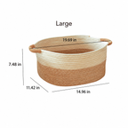Woven Rope Storage Basket with Handles – Large Pantry, Bathroom & Home Organizer-091606-cc