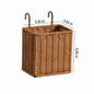 Woven Umbrella Stand with Side Pocket – Tall Entryway Organizer for Long & Folding Umbrellas-091616-cc