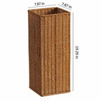 Woven Umbrella Stand with Side Pocket – Tall Entryway Organizer for Long & Folding Umbrellas-091616-cc