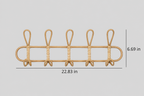 Woven Wall Hook Rack – Decorative Entryway Coat Hanger for Hats, Bags, Towels & Clothes-091620-cc