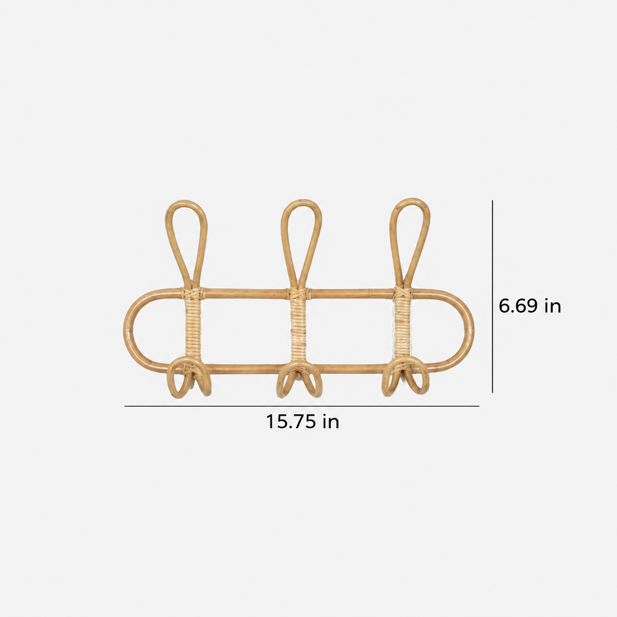 Woven Wall Hook Rack – Decorative Entryway Coat Hanger for Hats, Bags, Towels & Clothes-091620-cc