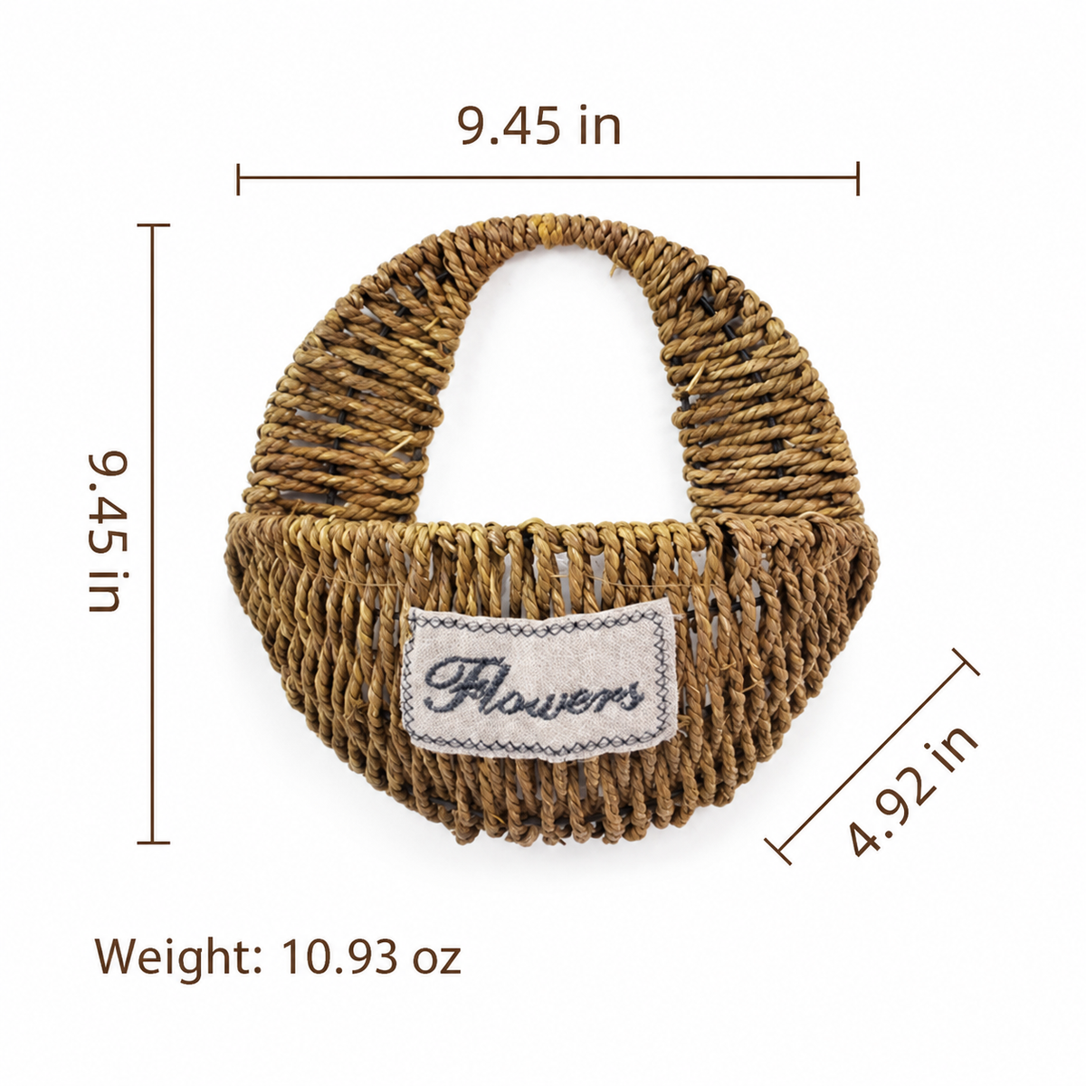 Woven Hanging Flower Basket – Decorative Wall Planter for Fence, Patio, Balcony & Home Decor-091623-cc