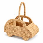 Handwoven Car Shaped Basket with Handle – Easter Gift Basket, Kids Toy & Nursery Storage Organizer-cc-092001