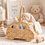 Handwoven Car Shaped Basket with Handle – Easter Gift Basket, Kids Toy & Nursery Storage Organizer-cc-092001