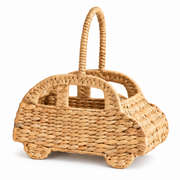 Handwoven Car Shaped Basket with Handle – Easter Gift Basket, Kids Toy & Nursery Storage Organizer-cc-092001
