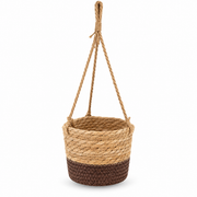 Woven Hanging Planter Basket with Rope – Boho Plant Holder for Indoor Plants, Flowers & Home Decor-cc-092406