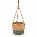 Woven Hanging Planter Basket with Rope – Boho Plant Holder for Indoor Plants, Flowers & Home Decor-cc-092406