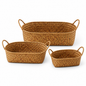 Woven Fruit & Bread Basket with Handles – Natural Rattan Storage Basket for Kitchen Countertop & Dining Table-cc-092408