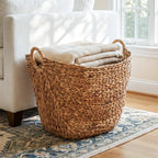 Seagrass Handmade Large Woven Brown Decorative and Functional Storage Basket