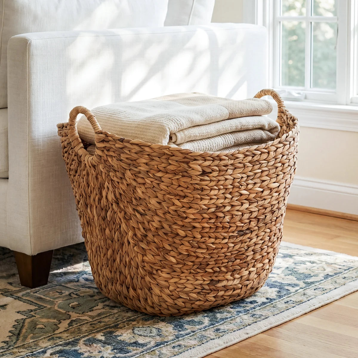 Seagrass Handmade Large Woven Brown Decorative and Functional Storage Basket
