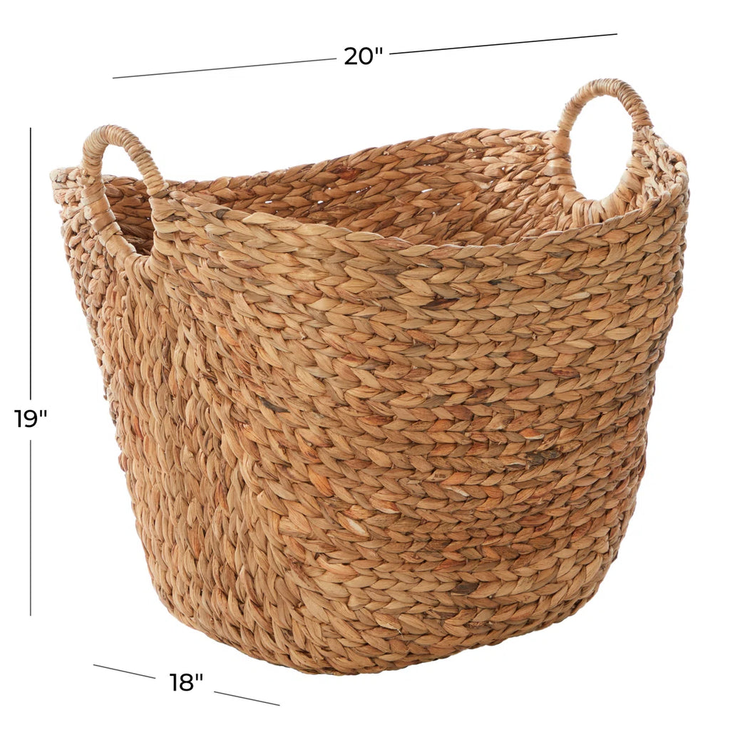 Seagrass Handmade Large Woven Brown Decorative and Functional Storage Basket