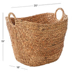 Seagrass Handmade Large Woven Brown Decorative and Functional Storage Basket