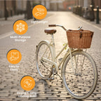 Hand-woven rattan front bicycle basket-sturdy and attractive