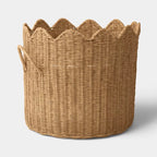 Scalloped Edge Woven Natural Basket